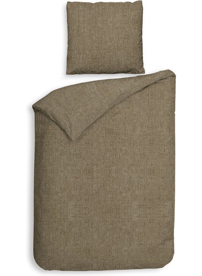 Heckett & Lane Dekbedovertrek Franela Taupe - Flanel
