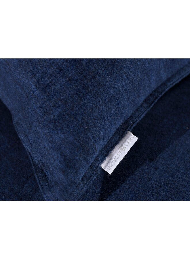 Heckett & Lane Flanel Dekbedovertrek Washed Blauw