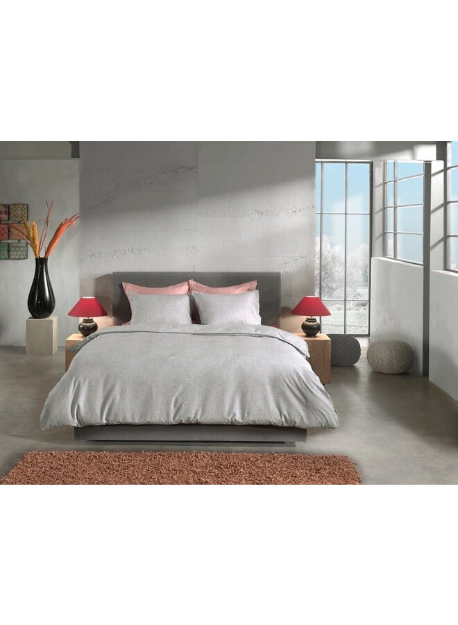 Heckett & Lane Dekbedovertrek Franela Grijs - Flanel