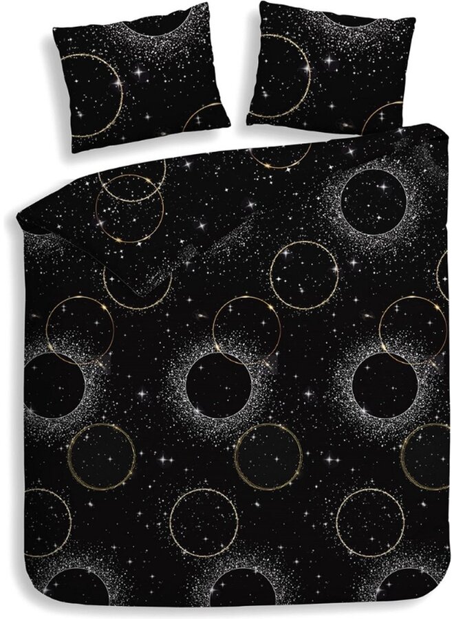 Dekbedovertrek Cayla Zwart - Flanel PL3