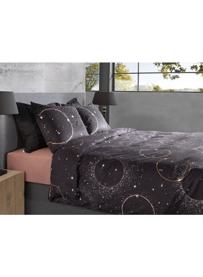 Heckett & Lane Dekbedovertrek Cayla Zwart - Flanel