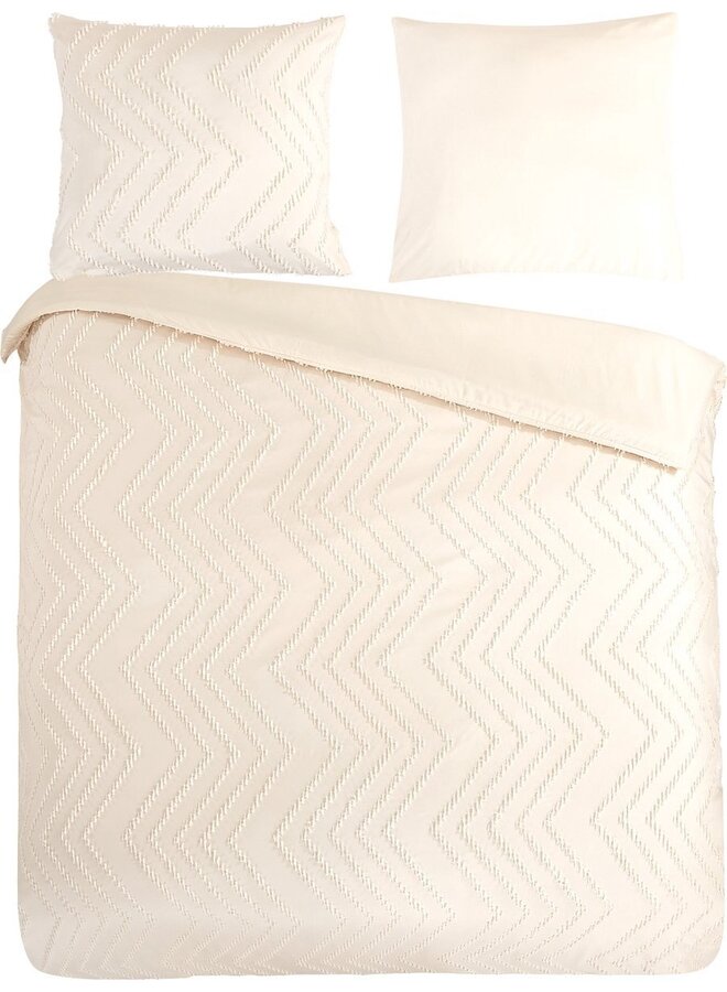 Dekbedovertrek Zigzag Ecru - Microvezel