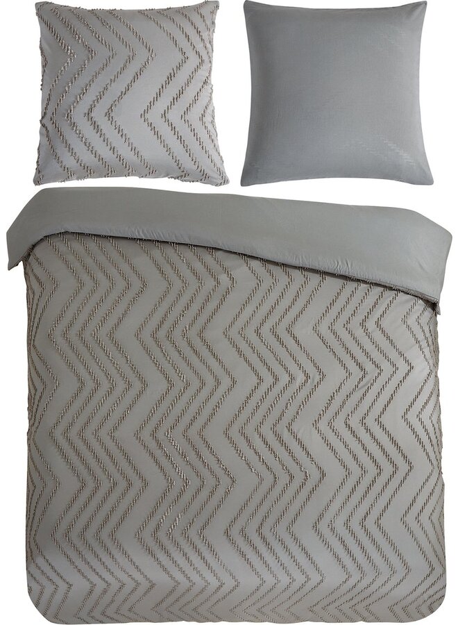 Pure Dekbedovertrek Zigzag Taupe - Microvezel