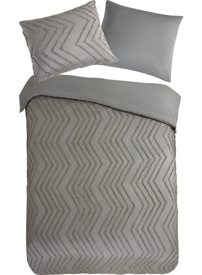 Pure Dekbedovertrek Zigzag Taupe - Microvezel