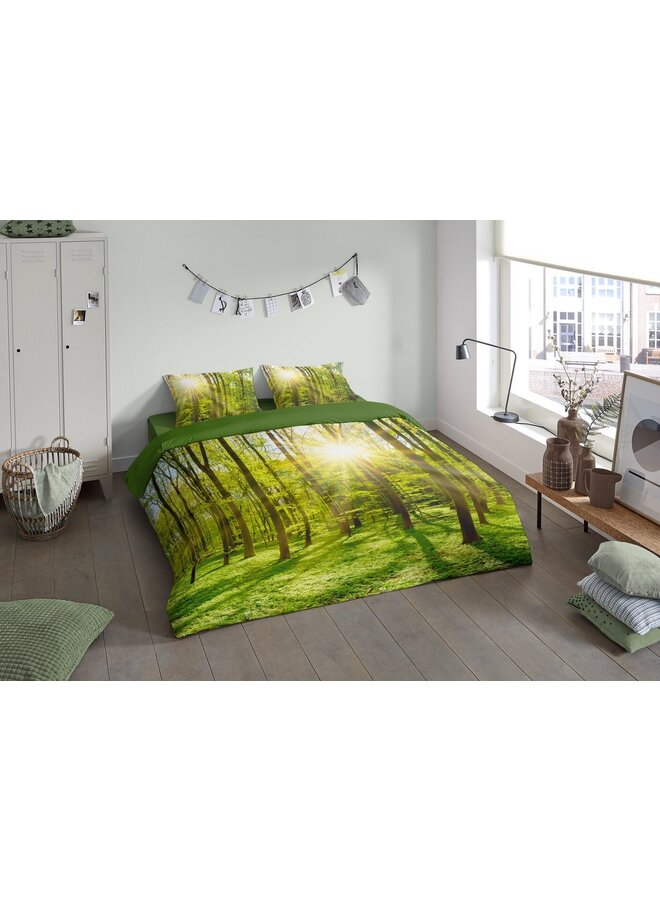 Pure Dekbedovertrek Woods Groen - Microvezel