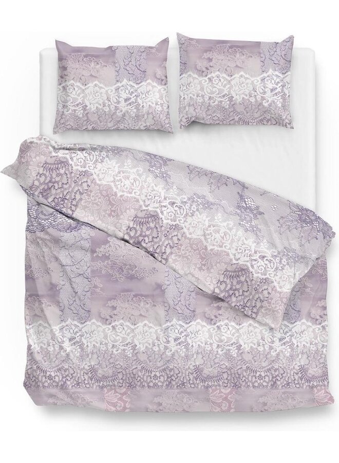 Dekbedovertrek Angela Lila - Katoensatijn PL3