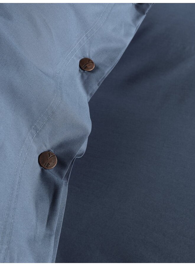 Yellow Dekbedovertrek Uni Blauw - Percale Katoen