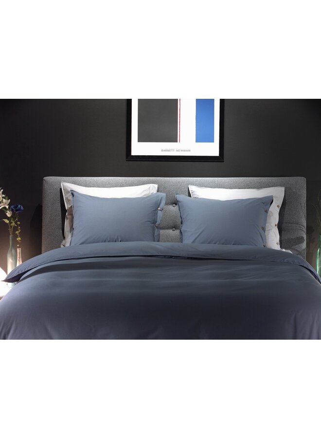 Yellow Dekbedovertrek Uni Blauw - Percale Katoen