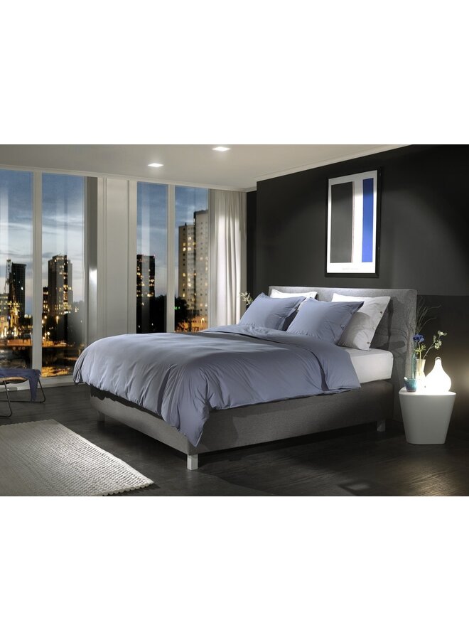 Yellow Dekbedovertrek Uni Blauw - Percale Katoen