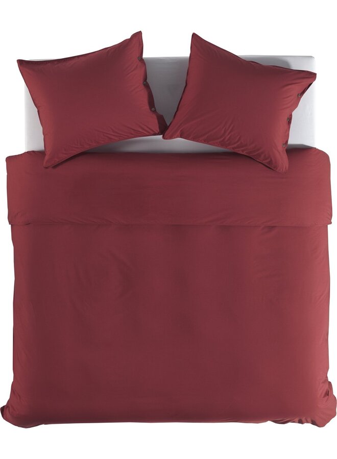 Dekbedovertrek Uni Rood - Percale Katoen PL2