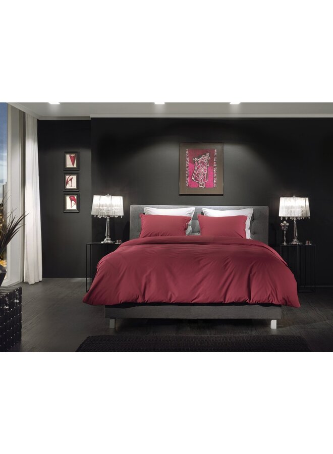 Yellow Dekbedovertrek Uni Rood - Percale Katoen