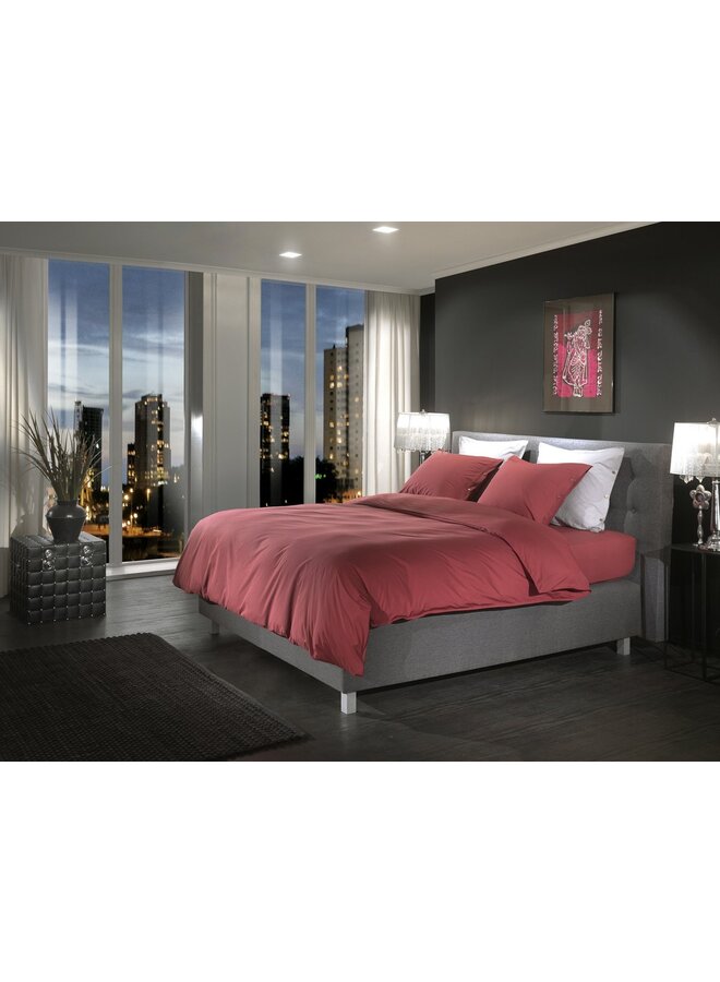 Yellow Dekbedovertrek Uni Rood - Percale Katoen