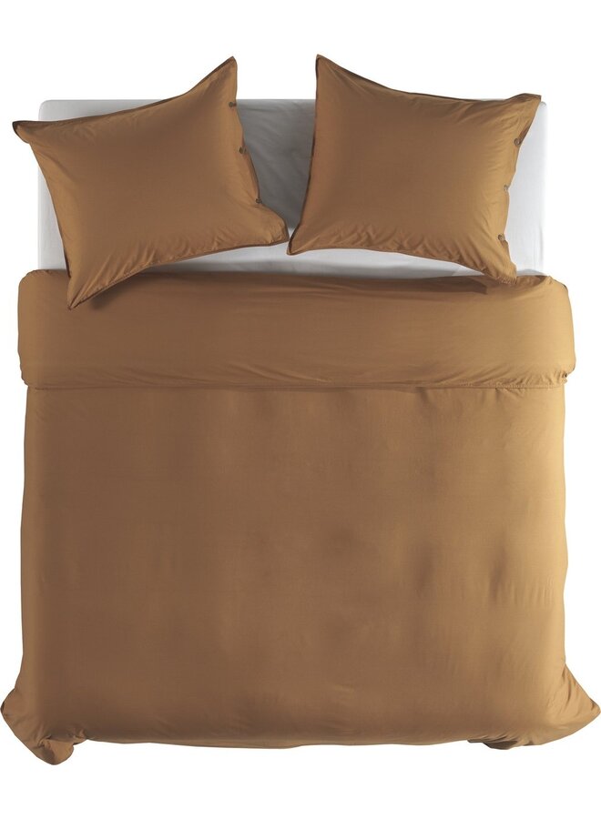 Dekbedovertrek Uni Cognac Bruin - Percale Katoen