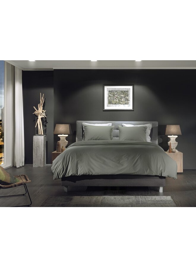 Yellow Dekbedovertrek Uni Groen - Percale Katoen