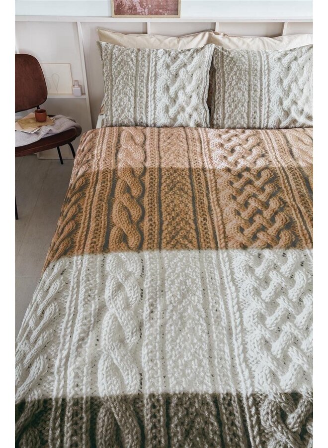 Ariadne At Home Dekbedovertrek Snug Bruin - Katoen