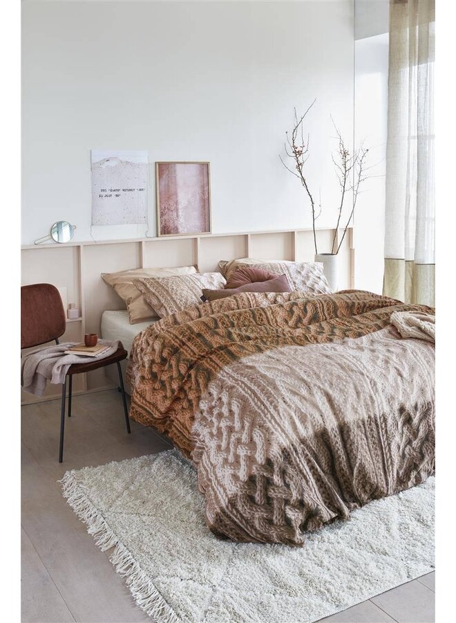 Ariadne At Home Dekbedovertrek Snug Bruin - Katoen