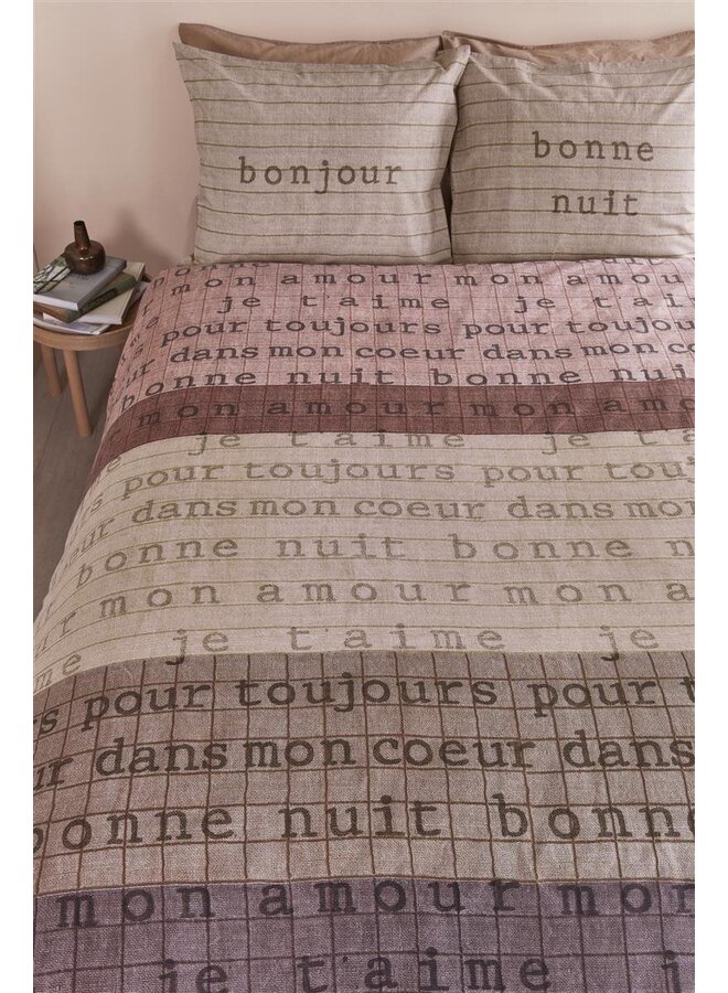 Ariadne At Home Dekbedovertrek Checks Naturel - Katoen