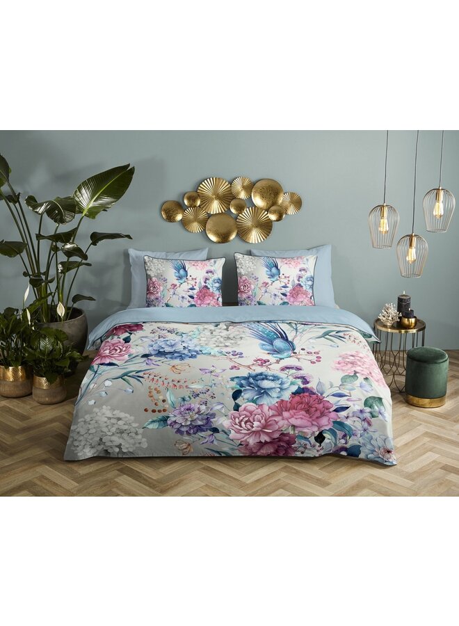 Descanso Dekbedovertrek Mondet Grijs- Biologisch Katoensatijn