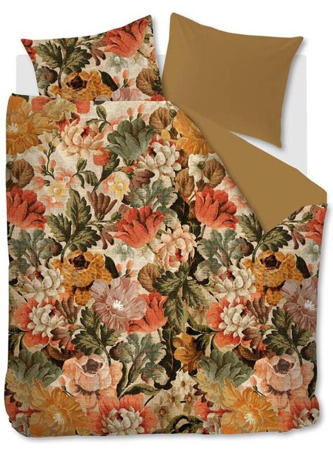 Dekbedovertrek Memory Oker- Katoen