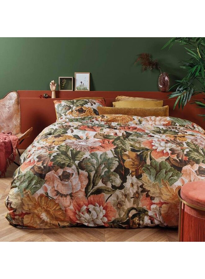 At Home Dekbedovertrek Memory Oker- Katoen