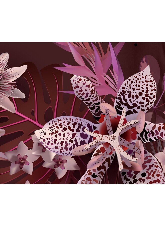 Descanso Dekbedovertrek Farze Bordeaux- Biologisch Katoensatijn