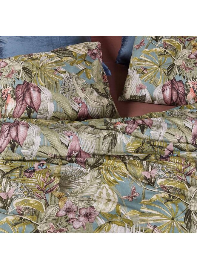 At Home Dekbedovertrek Birds Paradise Groen - Katoen
