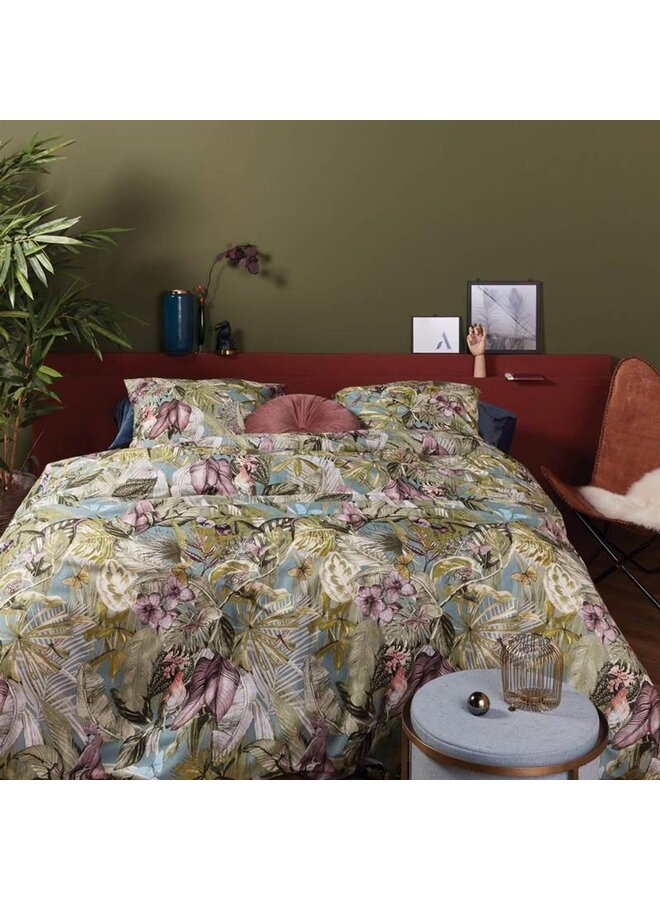 At Home Dekbedovertrek Birds Paradise Groen - Katoen