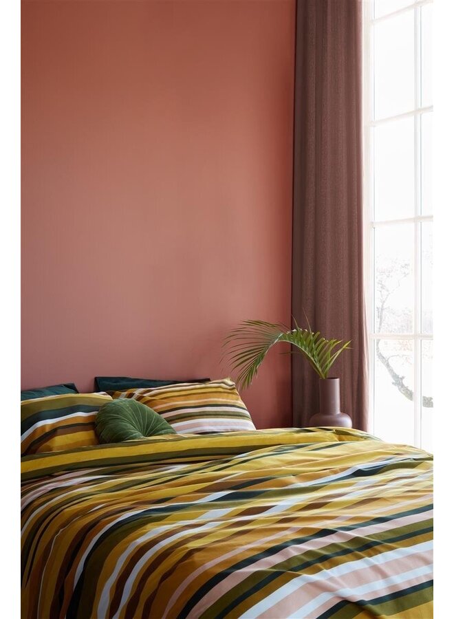 At Home Dekbedovertrek Marieke Geel - Katoen