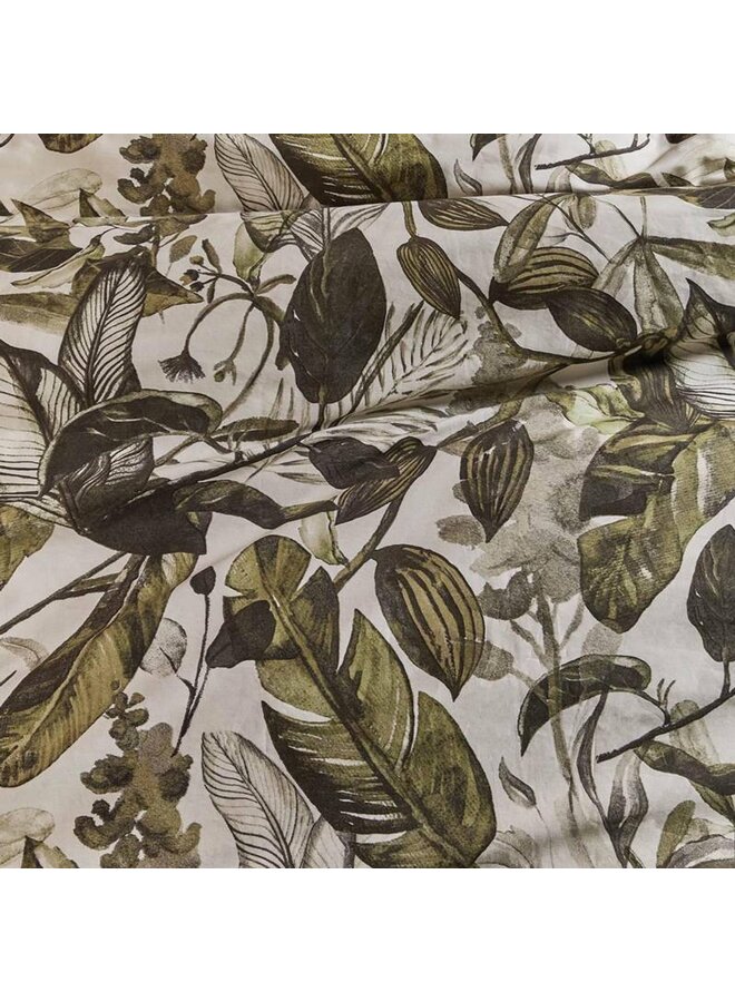 At Home Dekbedovertrek All Leaves Groen - Katoen