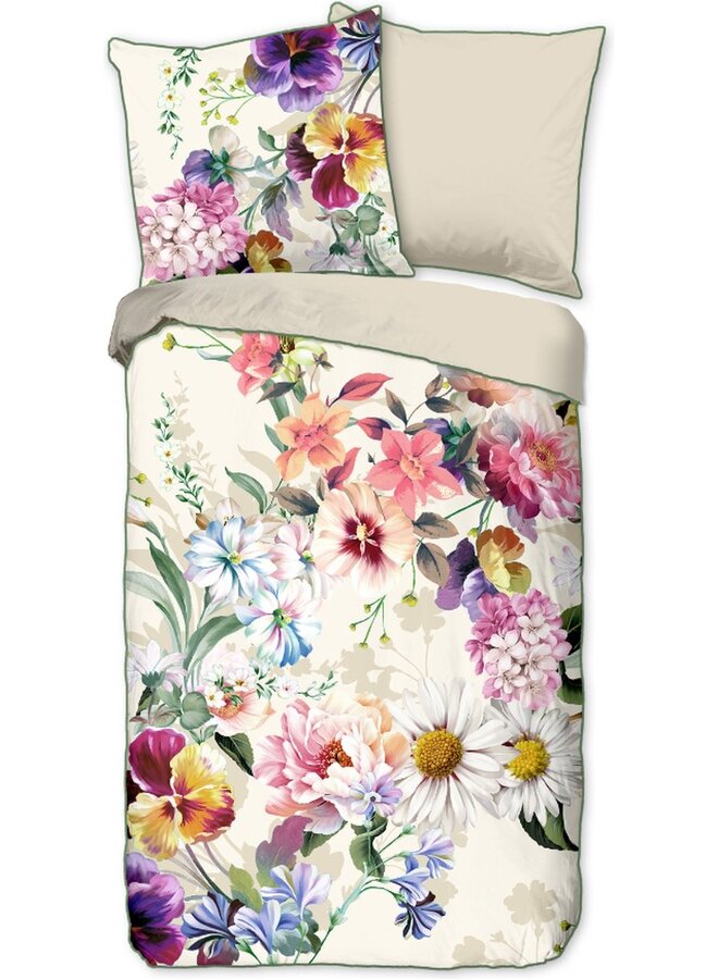 Descanso Dekbedovertrek Novara Ecru - Biologisch Katoensatijn