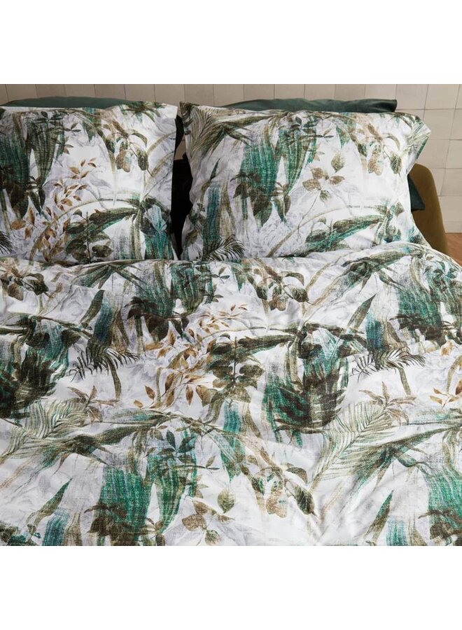 At Home Dekbedovertrek Into Groen - Katoen