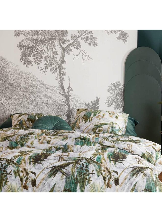 At Home Dekbedovertrek Into Groen - Katoen