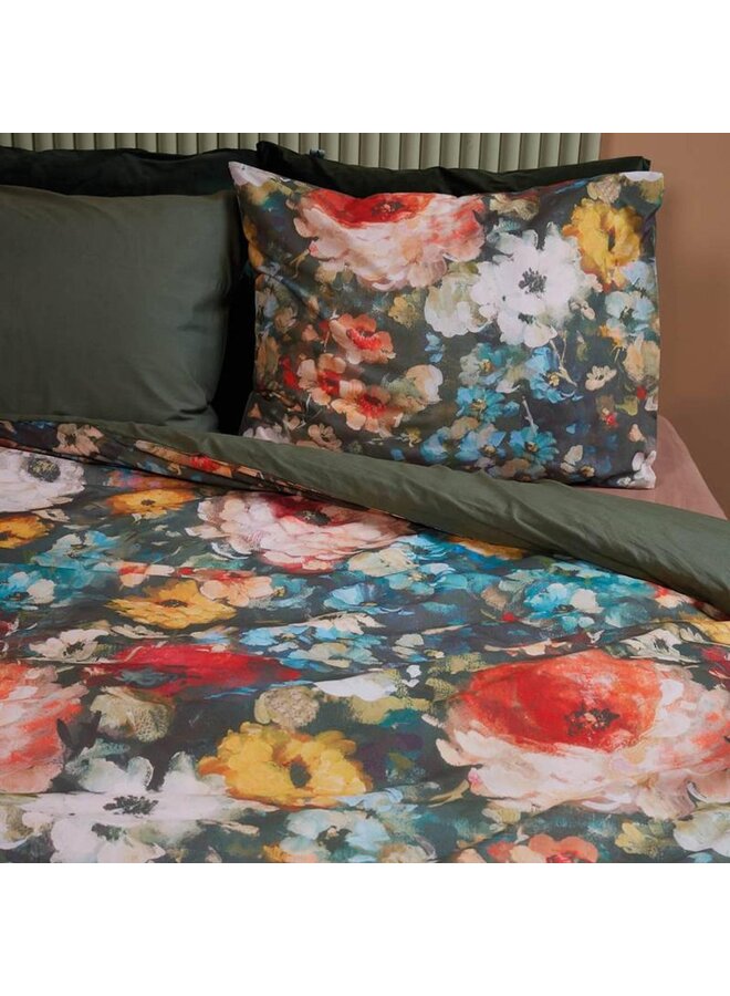 At Home Dekbedovertrek History Groen - Katoen