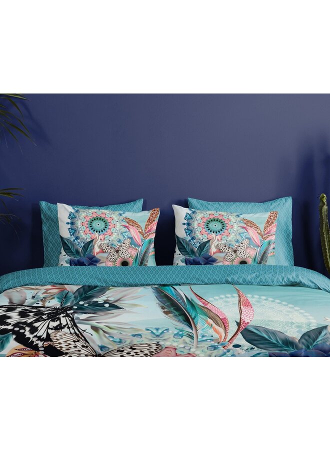 HIP Dekbedovertrek Maximilian Aqua - Katoensatijn