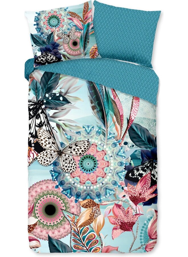 HIP Dekbedovertrek Maximilian Aqua - Katoensatijn