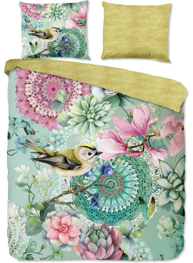 Dekbedovertrek Xabine Groen - Katoensatijn