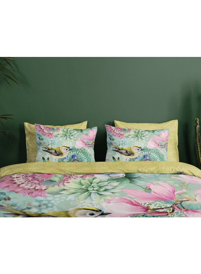 HIP Dekbedovertrek Xabine Groen - Katoensatijn