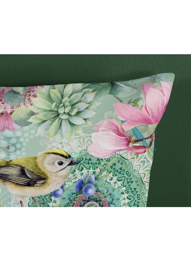 HIP Dekbedovertrek Xabine Groen - Katoensatijn