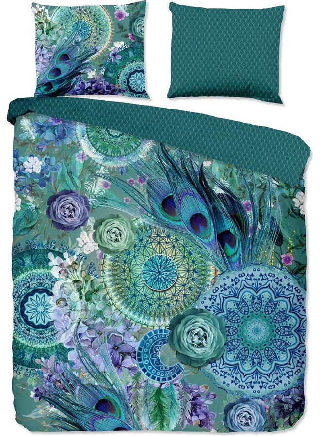 Dekbedovertrek Kari Groen - Katoensatijn