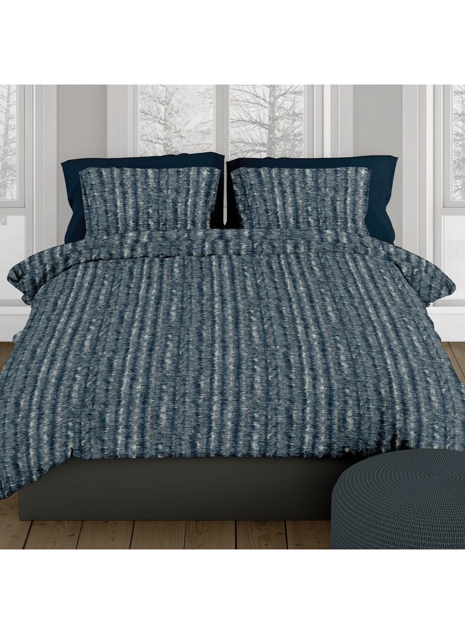 Romanette Dekbedovertrek Caledon Blauw/Grijs - Flanel