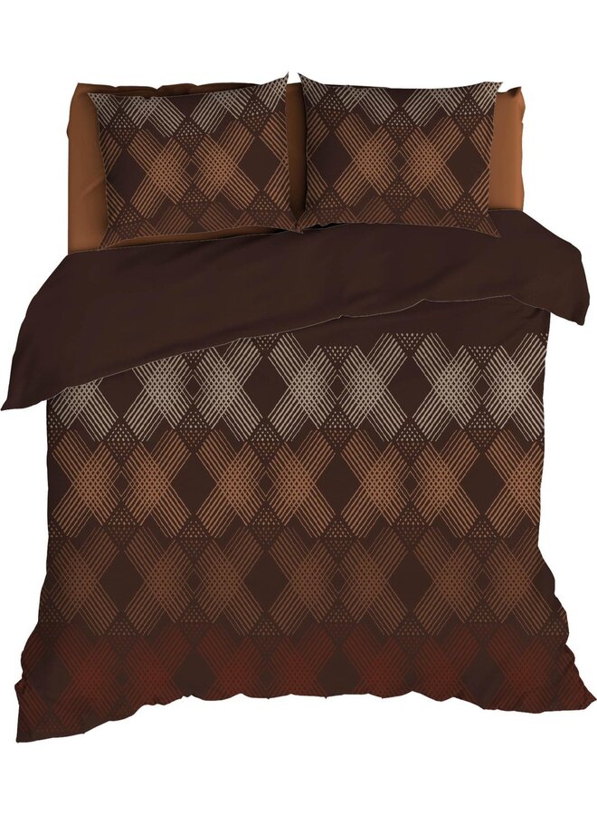 Romanette Dekbedovertrek Avoriaz Terra/Bruin - Flanel