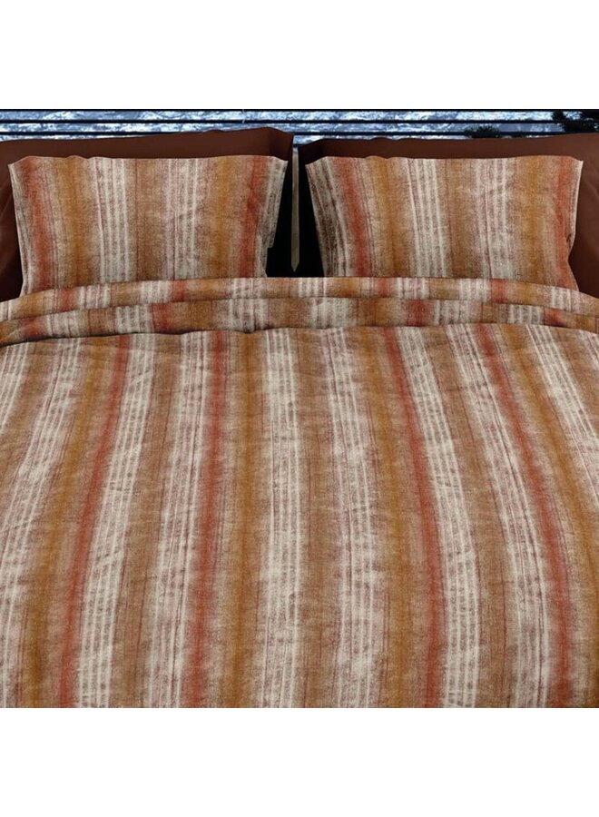 Romanette Dekbedovertrek Kevin Terra/Bruin - Flanel