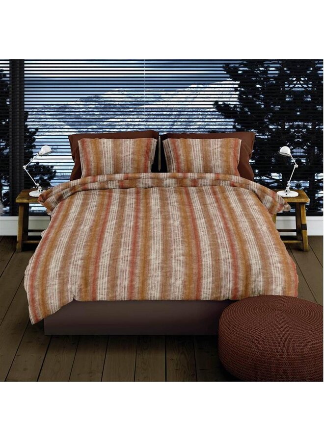 Romanette Dekbedovertrek Kevin Terra/Bruin - Flanel