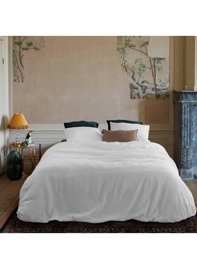 At Home Dekbedovertrek Easy Uni Wit - Linnen/Katoen