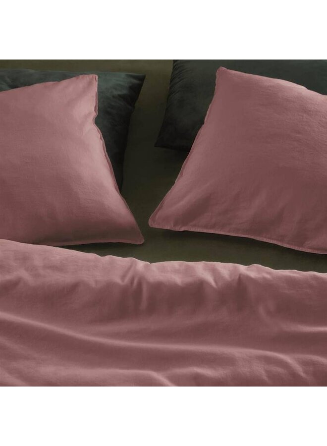 At Home Dekbedovertrek Easy Uni Roze - Linnen/Katoen