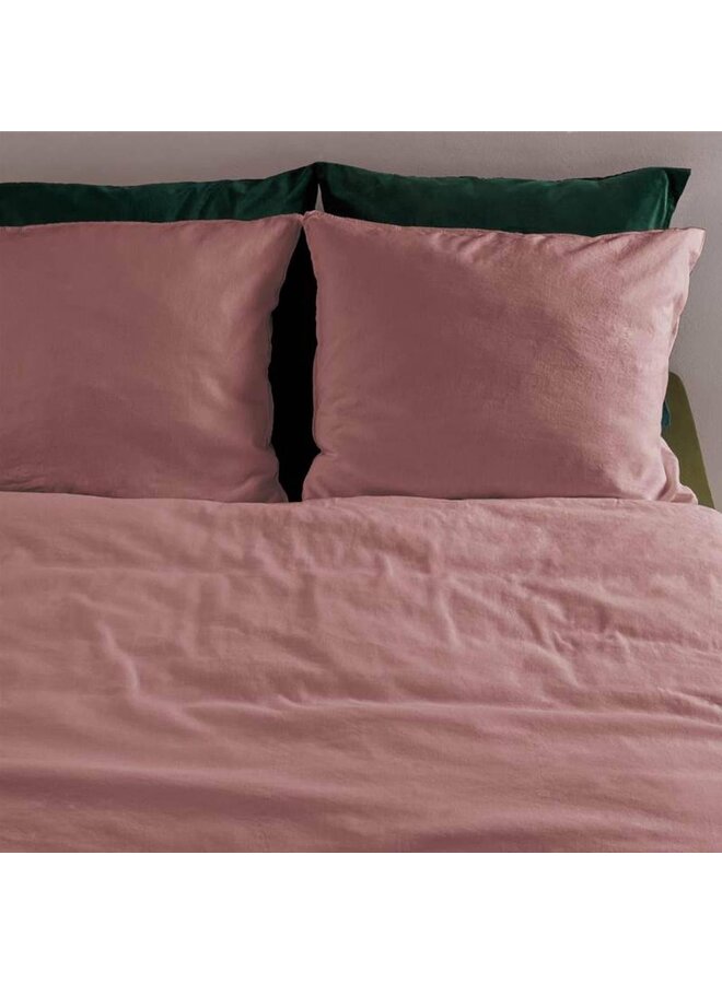 At Home Dekbedovertrek Easy Uni Roze - Linnen/Katoen
