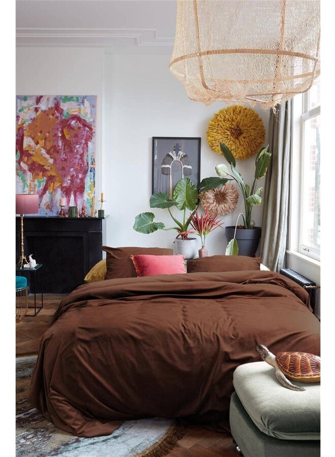 At Home Dekbedovertrek Tender Bruin - Velvet