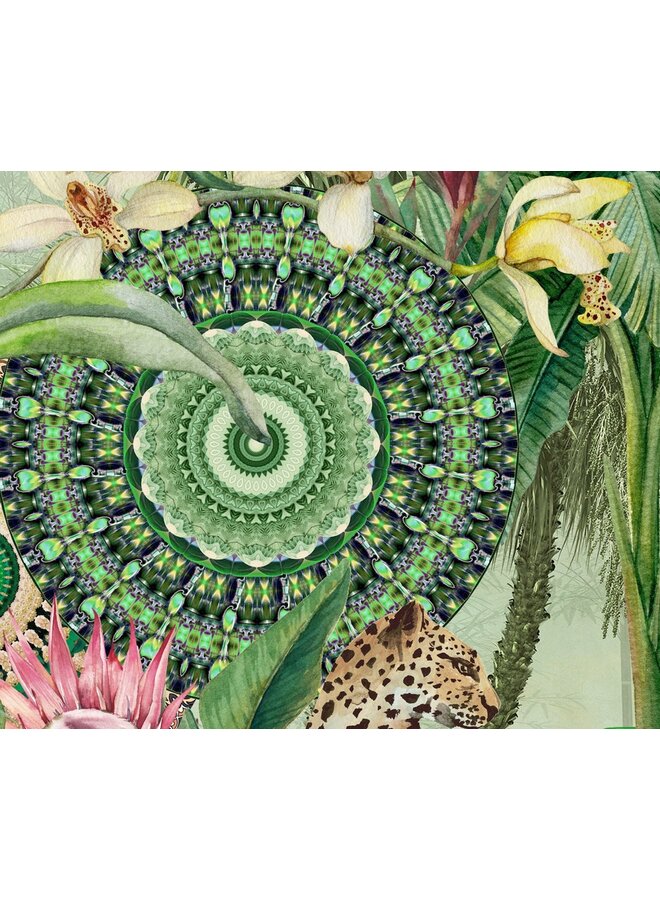 HIP Dekbedovertrek Abhita Groen - Katoensatijn