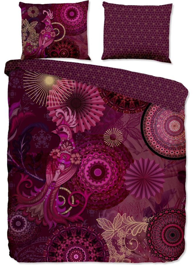 HIP Dekbedovertrek Miska Bordeaux - Katoensatijn