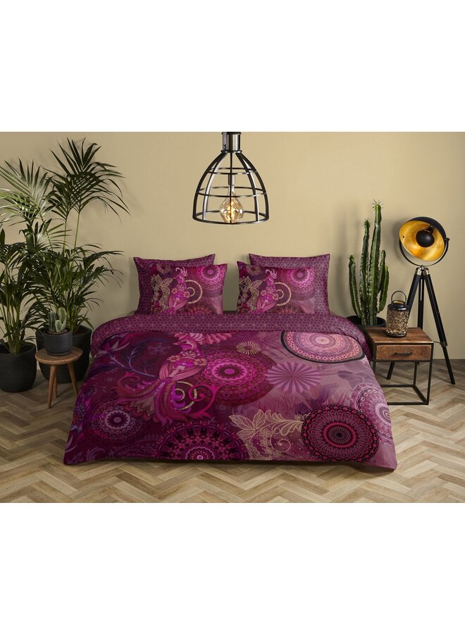 HIP Dekbedovertrek Miska Bordeaux - Katoensatijn